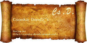 Csonka Donát névjegykártya